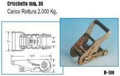 Cricchetto mm. 35 zincato 2000 kg.